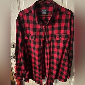 Faded glory mens long sleeve flannel 3XL red and black